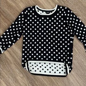 White and black polka dot sweater